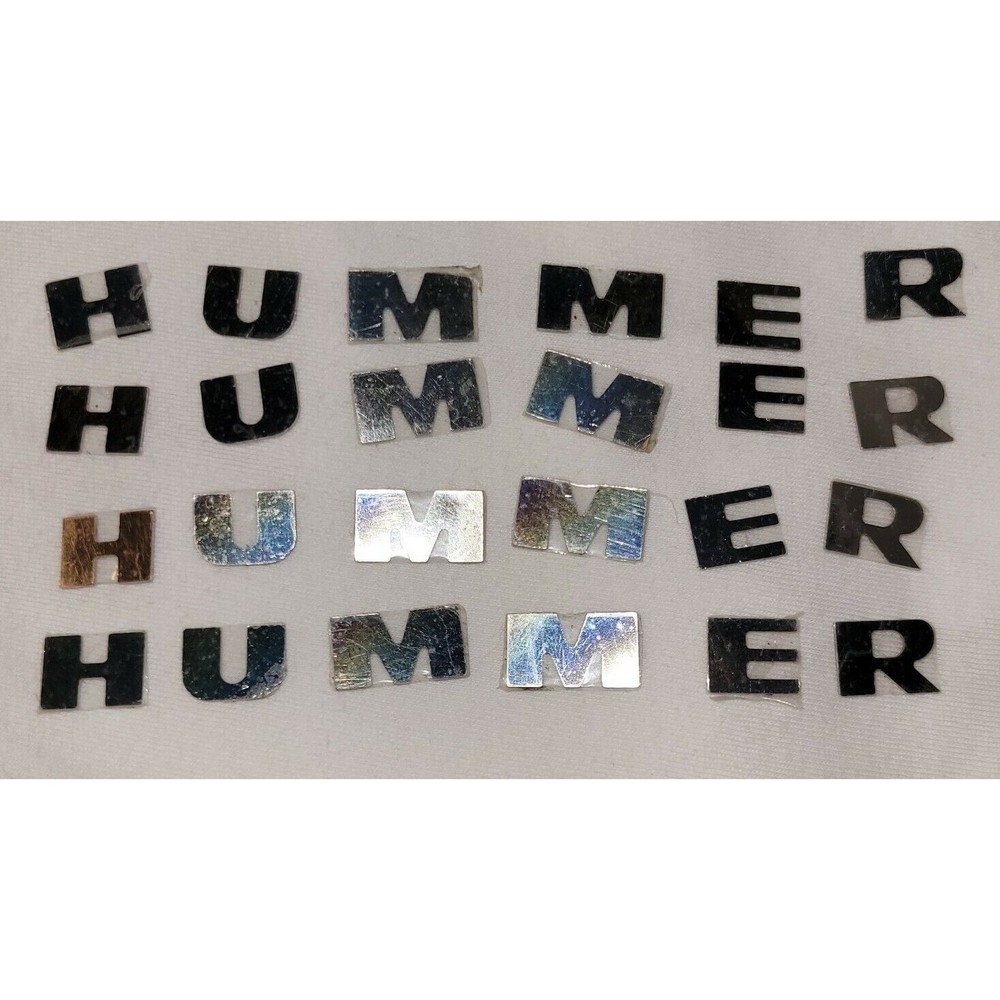 HUMMER 3/8 " Letters Emblem 4 Sets StickOn Chrome Mirror